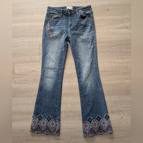 DRIFTWOOD Isabel Embroidered Flare Jeans - Picture 1 of 5